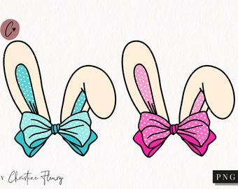 Kids Easter Bunny Ears PNG, Easter PNG, Spring Easter bunny Png, Personalized Bunny Ears Sublimation Design, Digital Download
