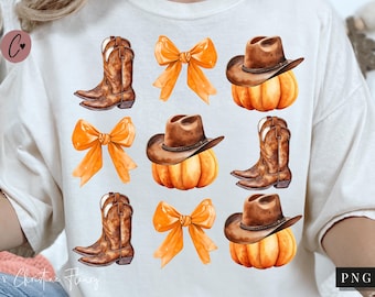 Coquette Cowgirl Fall PNG, Coquette PNG, Howdy Fall Png, Fall Sublimation Design, Cowboy Png, Digital Download