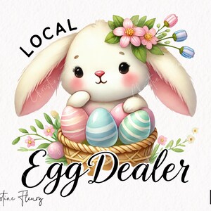 Lokale eierhandelaar Pasen png, paashaas png, paassublimatieontwerp, leuk paasontwerp, kinderpasen, digitale sublimatie