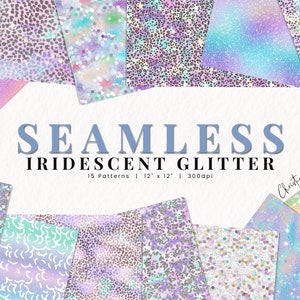 Seamless Iridescent Glitter Digital Paper, Glitter Patterns, Printable Iridescent Paper, Sublimation background for Commercial Use