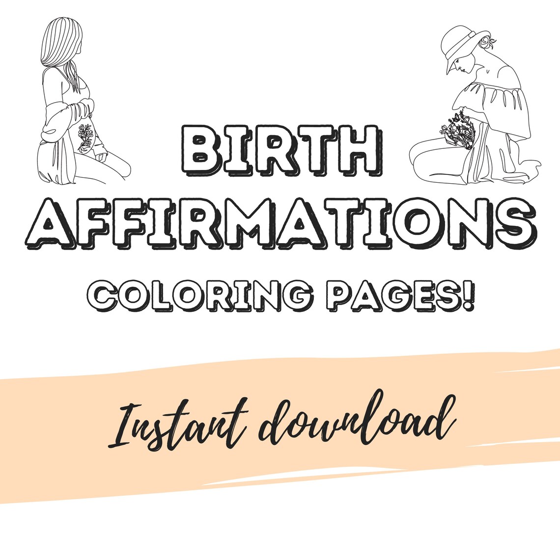 BIRTH AFFIRMATION Coloring Pages Pregnancy Coloring Pages - Etsy