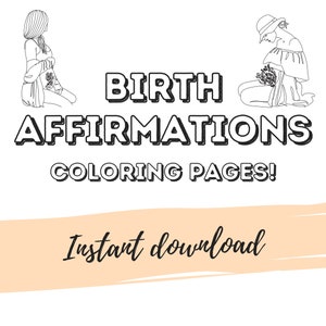 BIRTH AFFIRMATION Coloring Pages Pregnancy Coloring Pages - Etsy