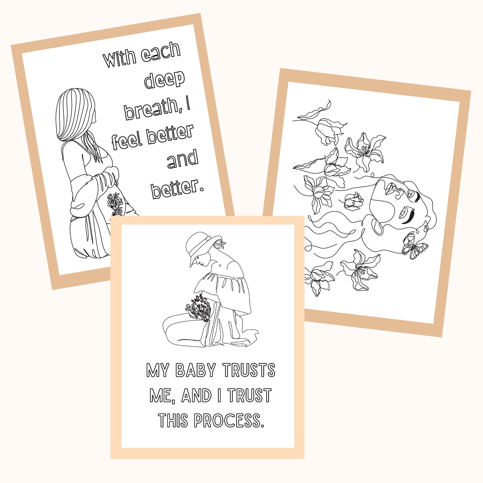 BIRTH AFFIRMATION Coloring Pages Pregnancy Coloring Pages - Etsy