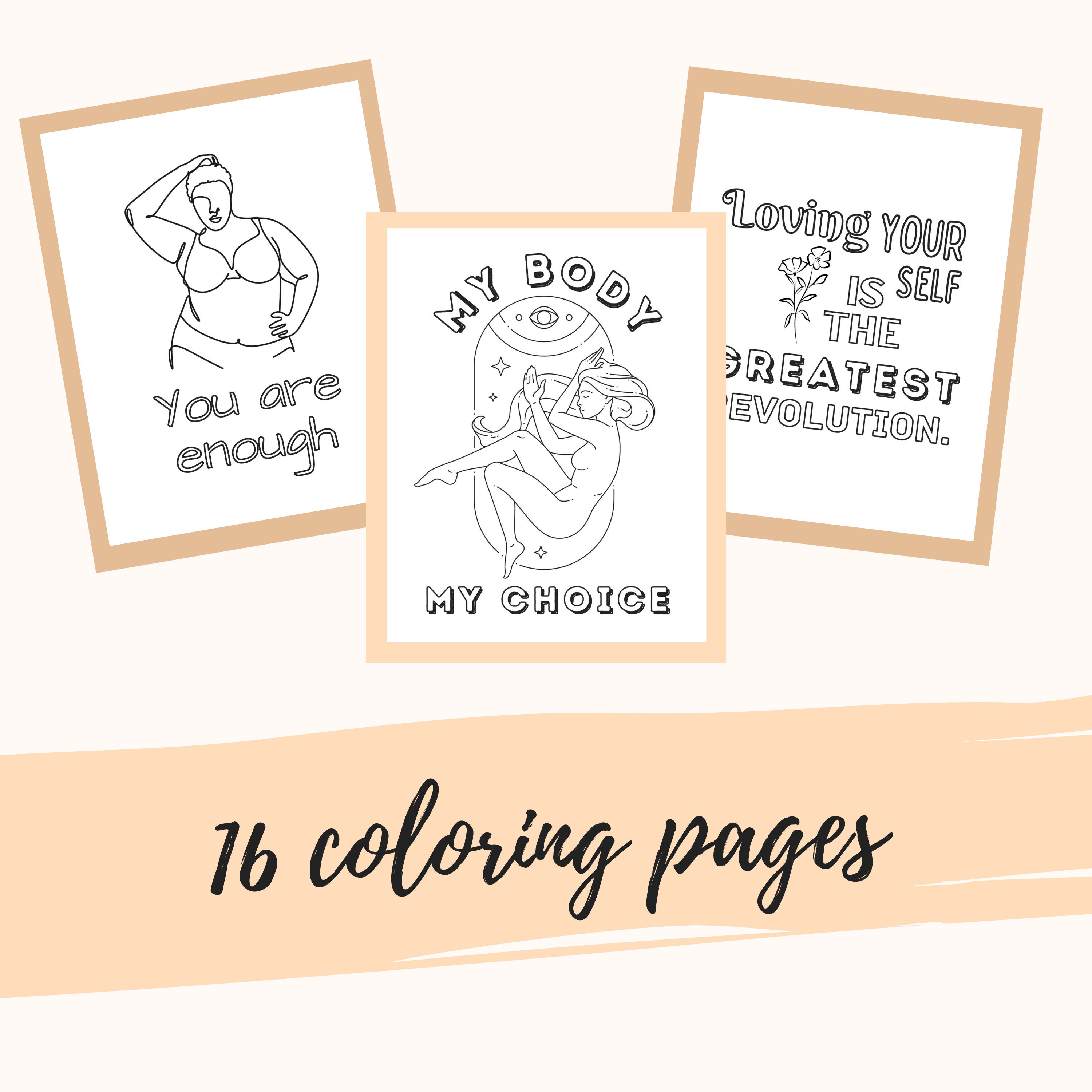 Body Positive Coloring Pages Adult Coloring Book Body - Etsy