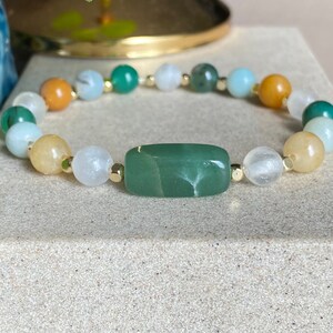 Unique Green Aventurine Bracelet Women Good Luck Beaded Bracelet Energy Healing Crystal Gemstone Bracelet Men Abundance Bracelet Gift Her