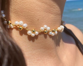 Elegant FreshWater Pearl Necklace Women Cute Pearl Necklace Mother Dainty Pearl Necklace Her Design Pearl Necklace Mom Gift for Wife