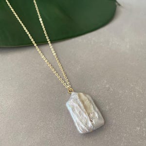 Big Baroque Pearl Necklace, Large Pearl Pendant Necklace, Real Baroque Pearl Necklace, Christmas Gift Her, Special Day, Bridesmaid Jewelry