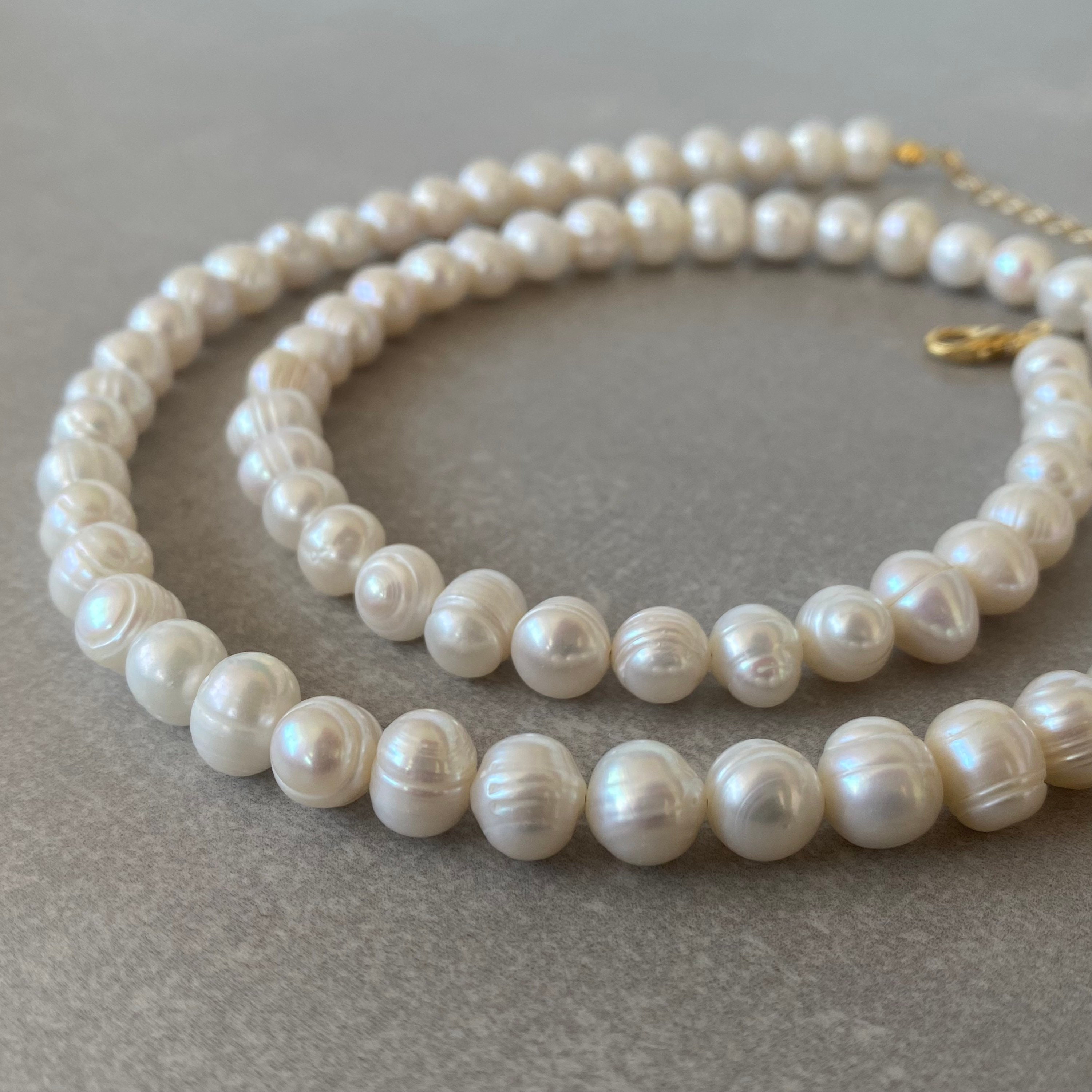 Elegant White Pearl Necklace, Pearl Necklace, Gift for Women, Dainty Freshwater Pearl Necklace, Christmas Gift, Real Pearl Necklace