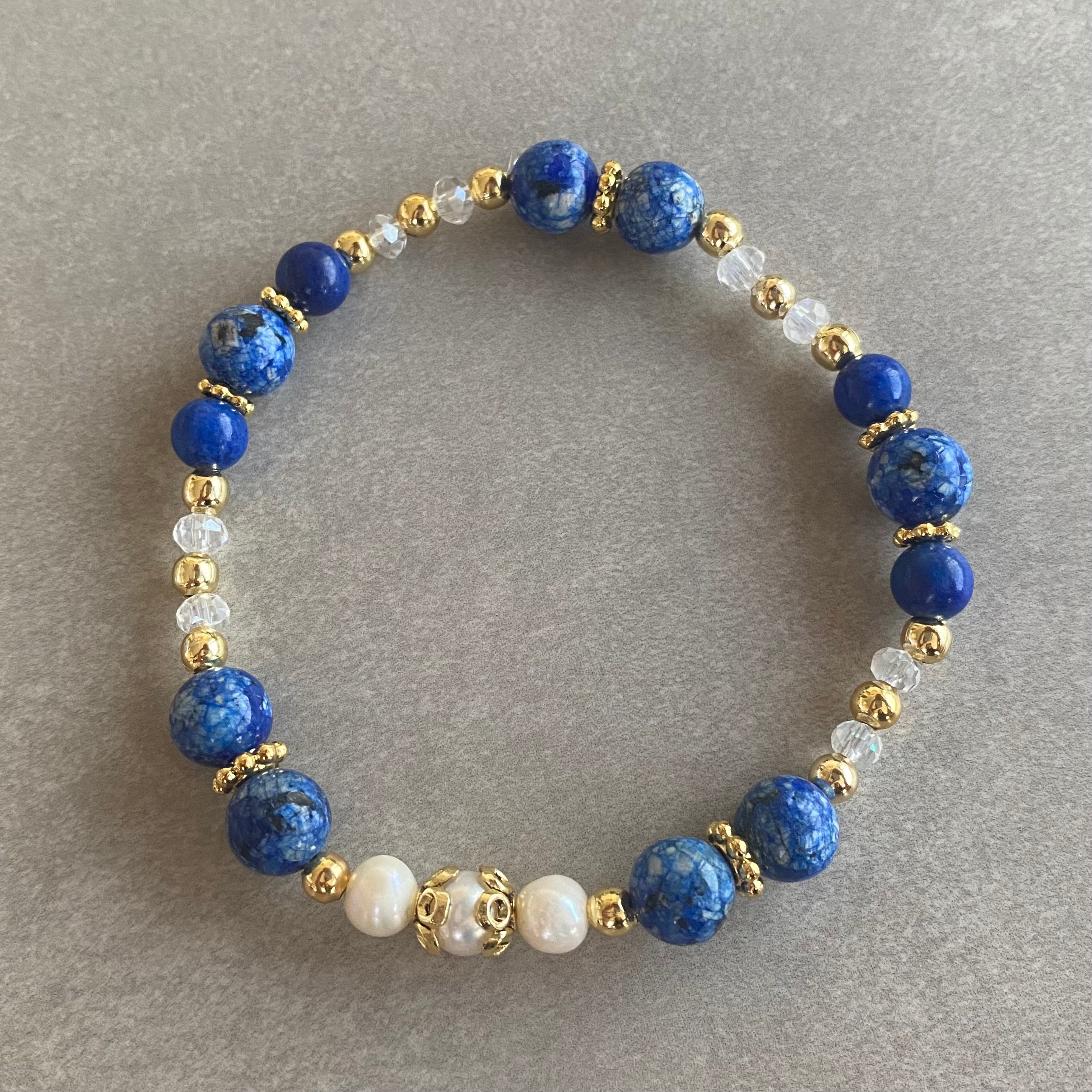 【HYERES LOR】24SS★ Beads SL (Y) MIX Bracelet Lapis Lazuli Lapis Lazuli Bracelets – Purple Girl Designs