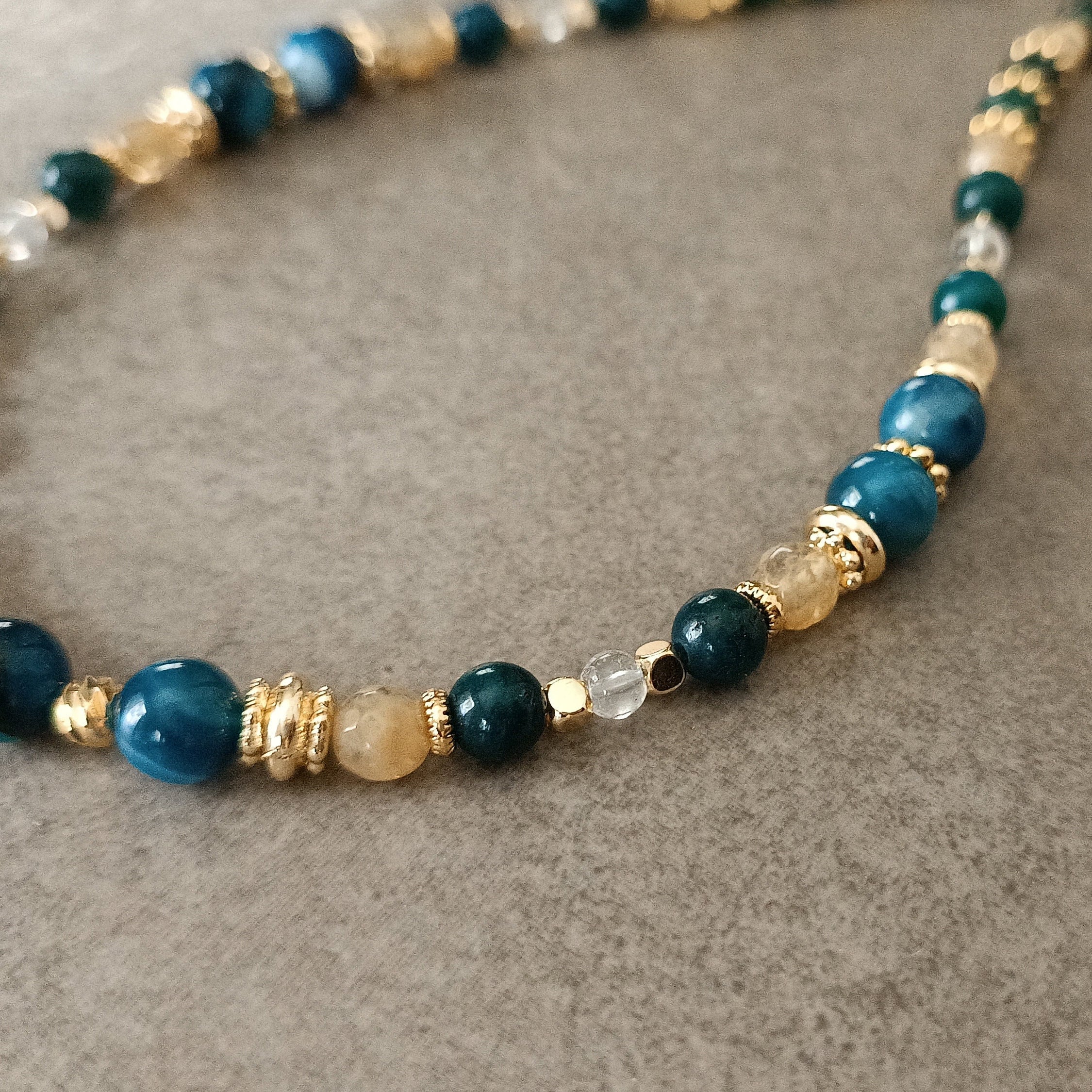 Elegant Blue Bead Necklace Women Blue Apatite Beaded Necklace - Etsy