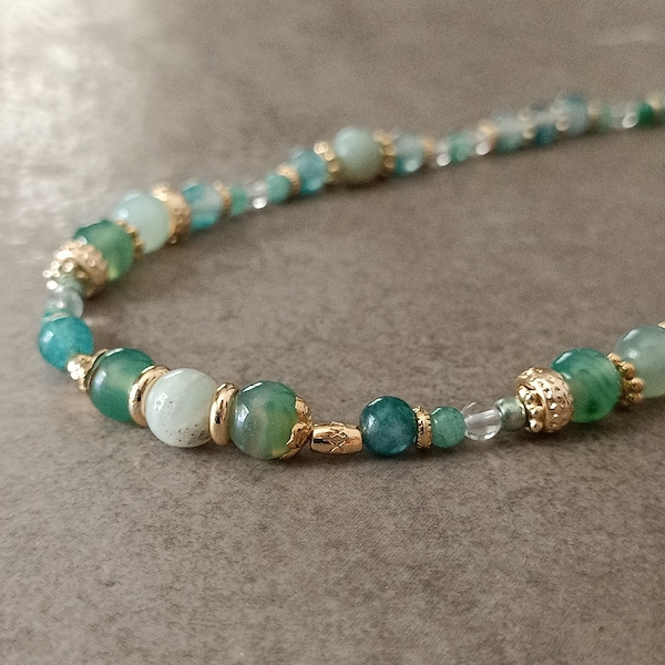 Green Bead Necklace - Etsy