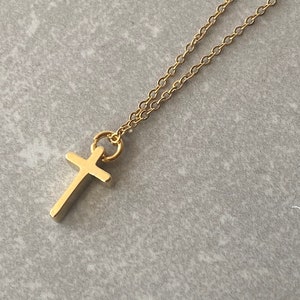 Dainty Cross Necklace Gold Jesus Necklace Minimalist Cross Necklace Women Gold Crucifix Necklace Aunt Mini Cross Charm Necklace Christmas