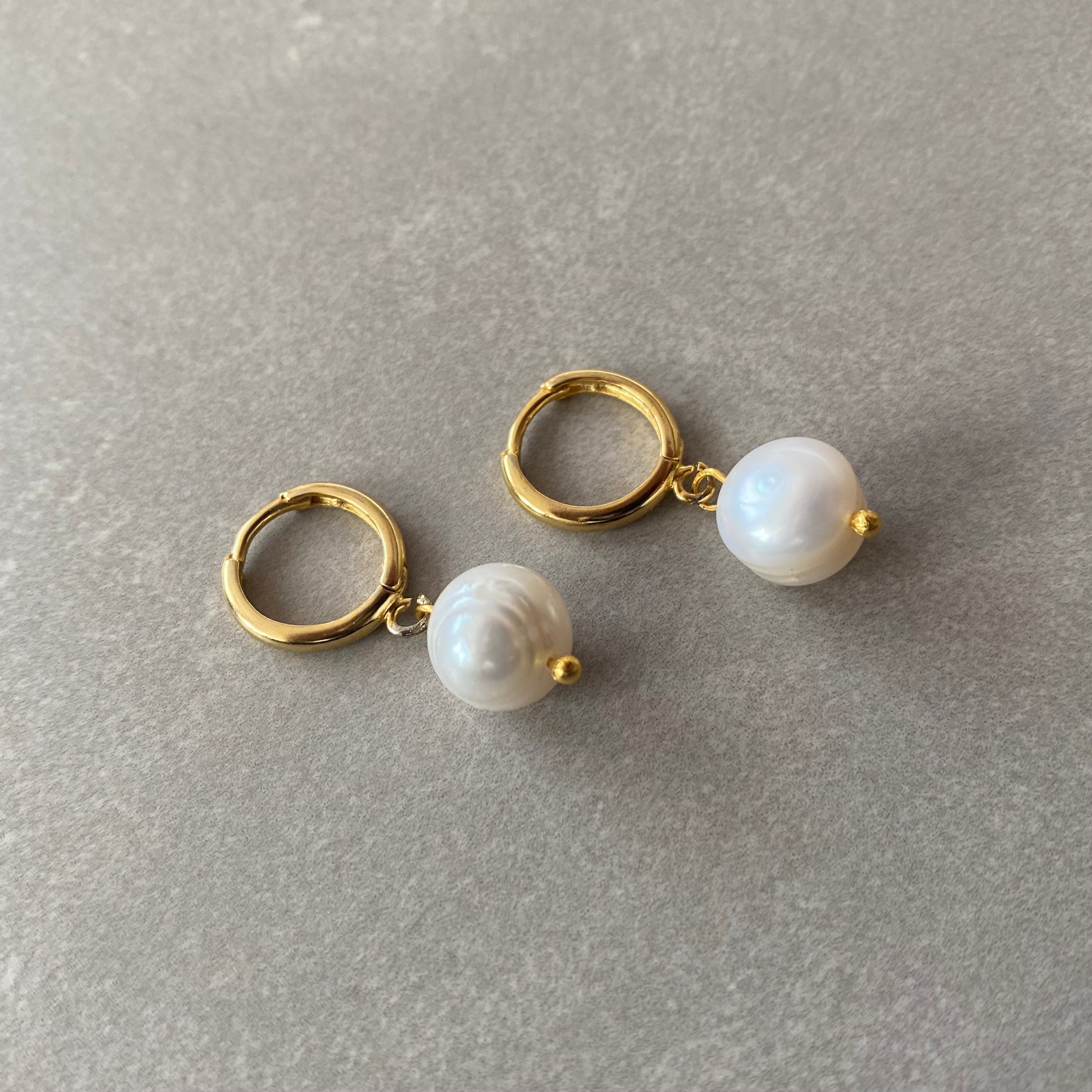 【HYERES LOR】24FW★ H edition SL (W) WH Pearl Earrings 10mm HYÈRES LOR (イエールロール ) - Hエディションシルバー(W