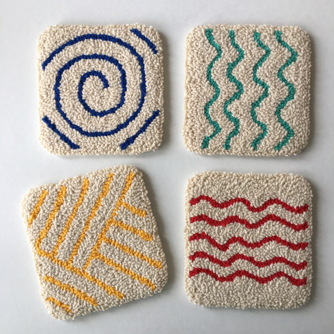 Punch Needle Coasters / Handmade/ Cute Gift/ Best Decor/ Etsy