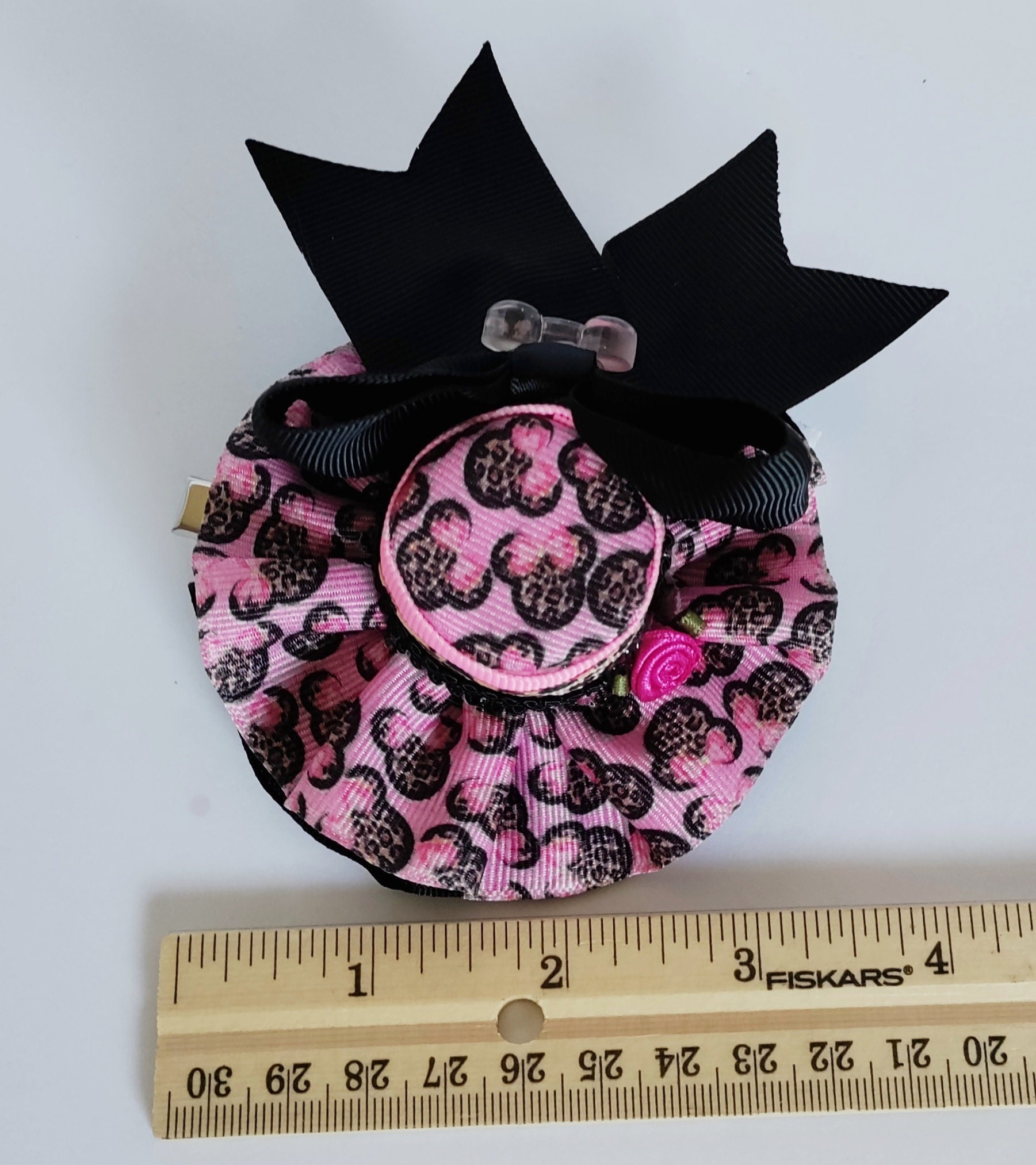 Minnie Mouse Inspired Hat Pink Mini Hat Hair Clip Cheetha Etsy