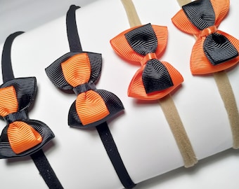 Bengals Team Colors Bow Headband: Soft Nylon Baby Headband