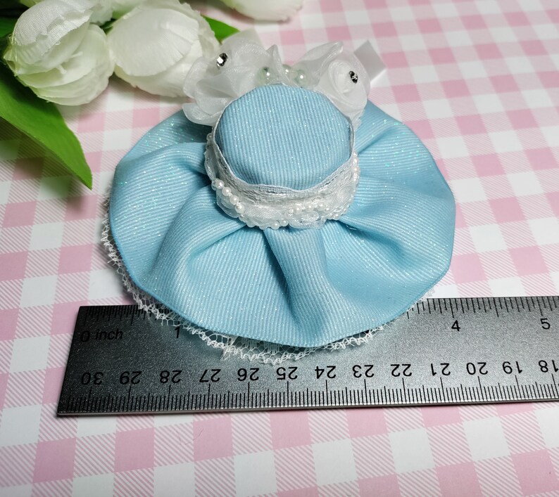 Light Blue Hat for Girls Mini Hat Hair Clip for Girls Tea Etsy