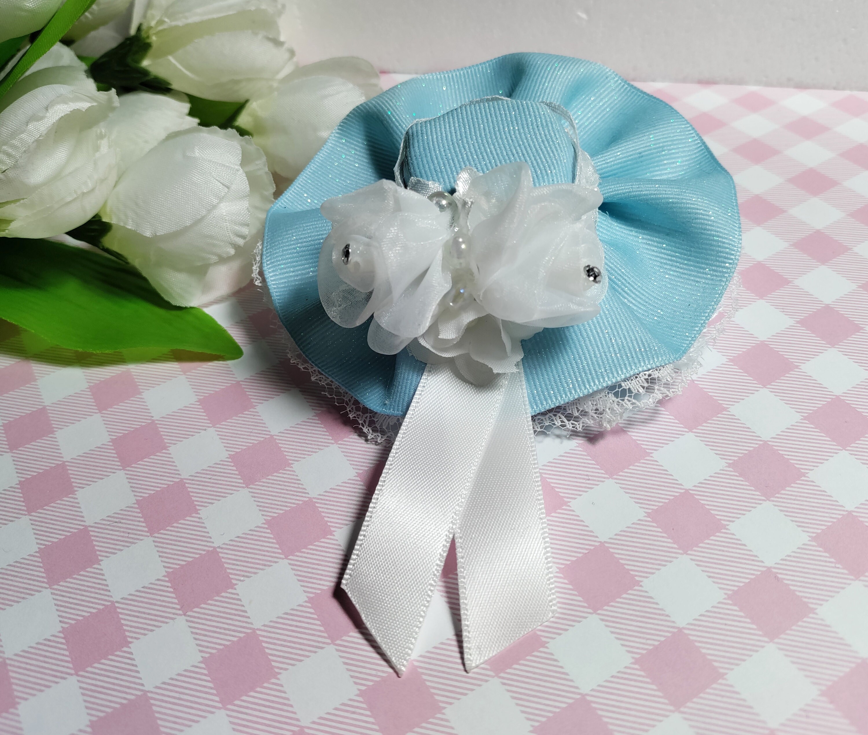 Light Blue Hat for Girls Mini Hat Hair Clip for Girls Tea Etsy