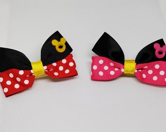 Minnie Mouse Inspired Polka Dot Hair Bow: Barrette for Girls