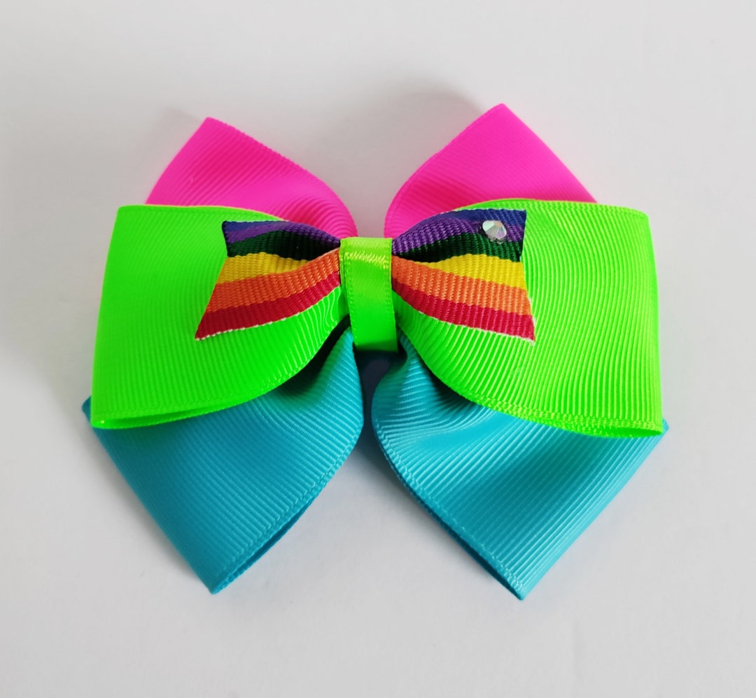 Pride Hair Bow: Polysexual Ribbon Clip Bow - Etsy