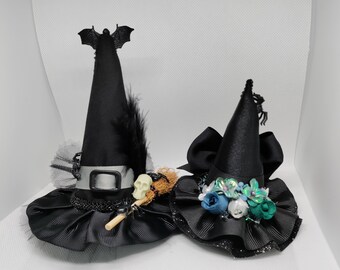 Mini Witch Hat Hair Clip: Floral Halloween Costume Accessory  display picture 3