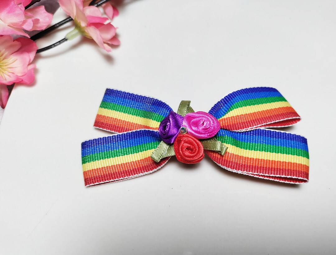 LGBTQ Pride Hair Bows, Rainbow Clip Bows, Bows for Anyone - Etsy