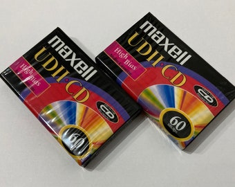 Mint (2er Pack) Maxell UD II Typ II Chrom Cro2 Audio New old stock Kassettenbänder High Bias Ende 90er Jahre Modell Versiegelt