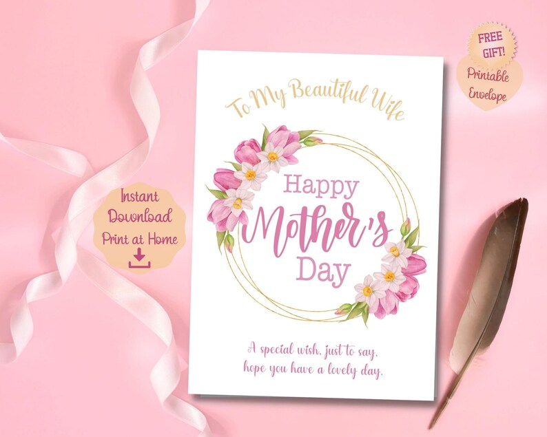 PRINTABLE Mother's Day Card for Wife From Husband. Sweet - Etsy