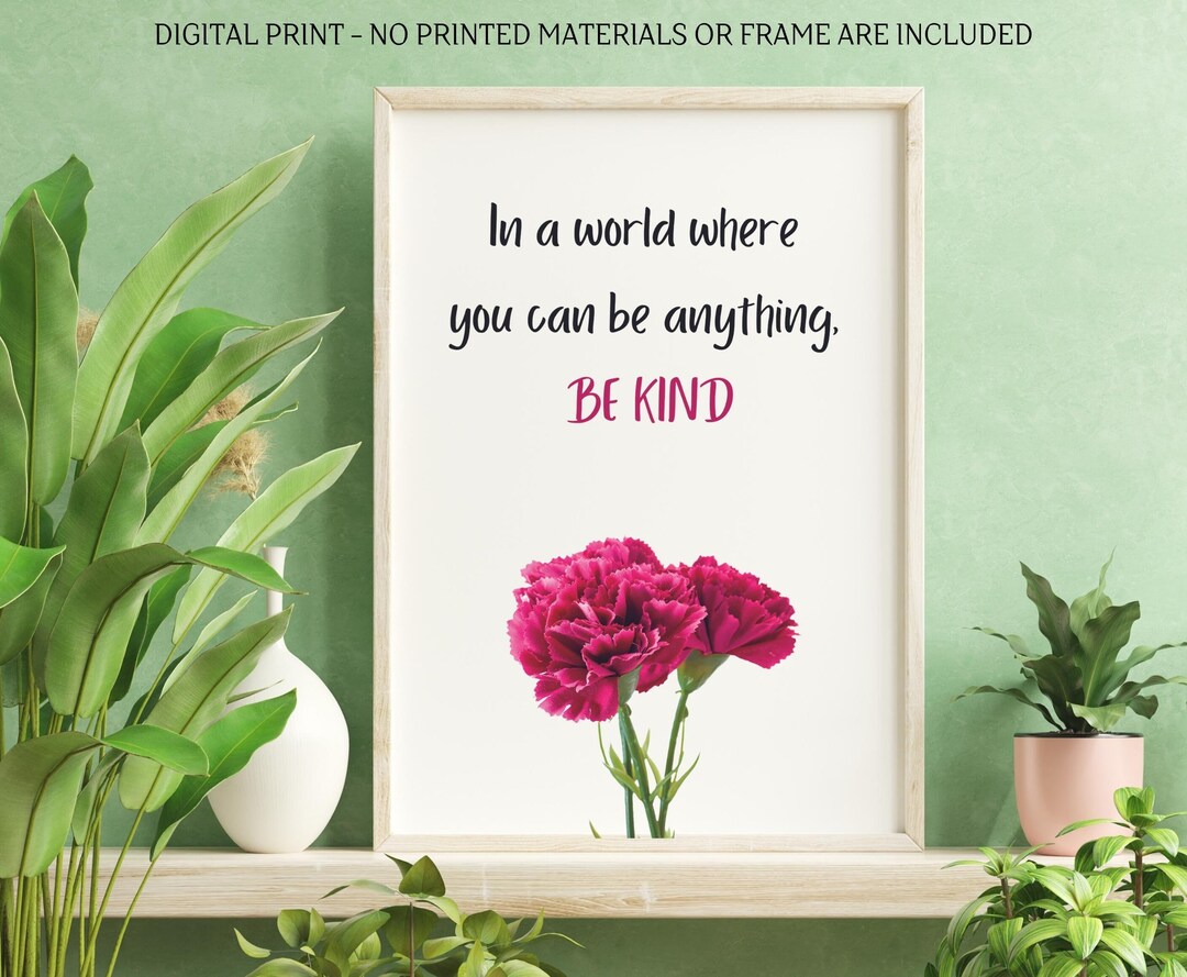 Digital Printable Kindness Quote in A World Where You Can Be - Etsy