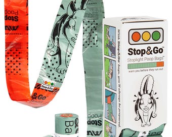 Milunova Stop & Go Stoplight Dog Poop Bags with Color Changing Last 3 Bag Warning