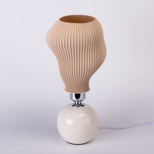 Mushroom Lamp Retro Table Lamp Art Deco Lamp 3D Printed Shade Ceramic Base Mushroom Lamp Shade 5W LED Bulb image 10
