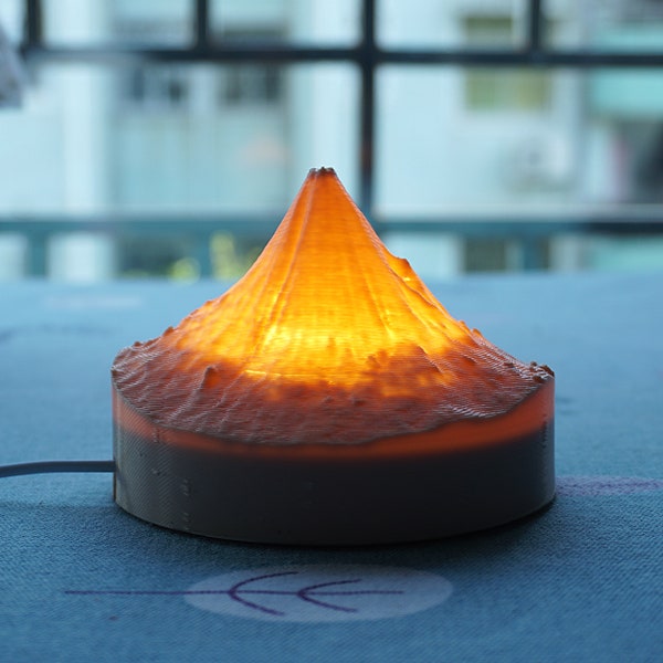 Volcano Table Light - Lumière de nuit imprimée en 3D - Alimenté par USB
