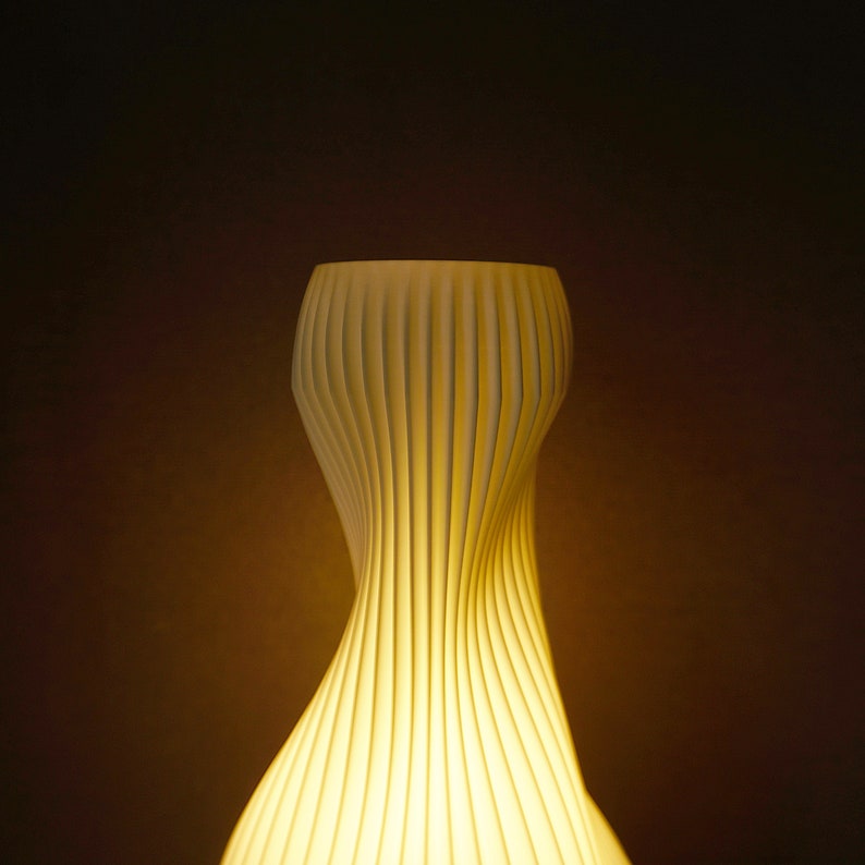Gefaltete Hulu Tischlampe Retro Design Leuchte für Schlafzimmer, Wohnzimmer 3D gedruckte Lampe Bild 4
