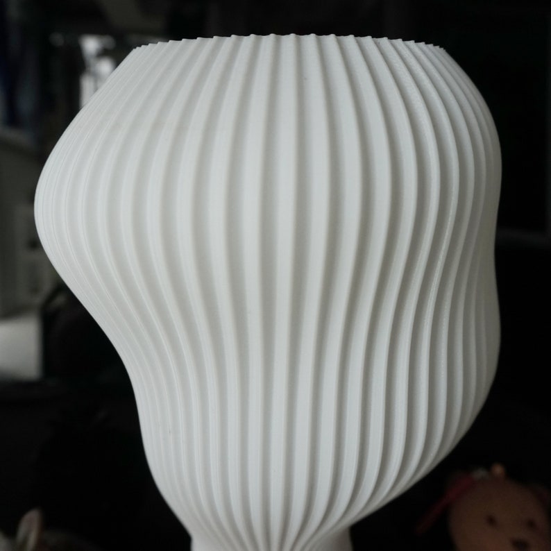 Mushroom Lamp Retro Table Lamp Art Deco Lamp 3D Printed Shade Ceramic Base Mushroom Lamp Shade 5W LED Bulb image 6