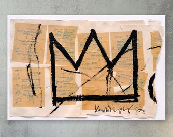 Jean-Michel Basquiat Six Crimee New HD ready to hang Canvas large size wall Picture or Hand painted oil Painting 48x24 inches