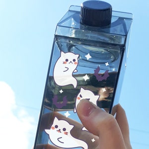 Kawaii Cat Ghosts Water Bottle, Kawaii Water Bottle, 16.9 oz Bottle, Cute Halloween Drinkware