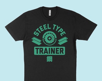 Steel Type Trainer Anime Graphic Top, Japanese Video Game