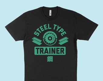 Steel Type Trainer Next Level T-Shirt, Crewneck, Unisex Tank Anime Graphic, Japanese Video Game