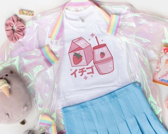Cute Strawberry Milk T-Shirt, Japanese Kawaii, Unisex