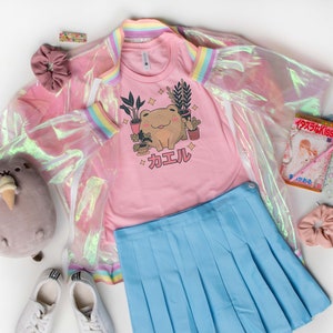Cute Frog Next Level T-Shirt, Kawaii Shirt, Japanese Kawaii Shirts, Frog Tees, Plants T-Shirt, Frog Graphic Kawaii
