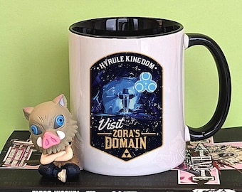 Bezoek Zora's Domain 11 oz koffiemok, Anime Video Game Fan Gift Coffee Cup