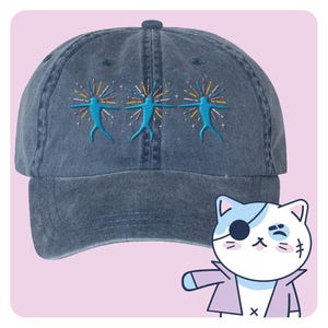 Star Children Pigment Dyed Dad Hat, Anime Ball Cap, Cute Gift for Friend, Anime Movie Embroidered Hat