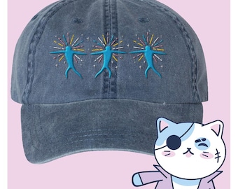 Star Children Pigment Dyed Dad Hat, Anime Ball Cap, Cute Gift for Friend, Anime Movie Embroidered Hat