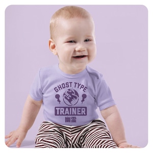 Ghost Type Trainer Baby Bodysuit, Anime Baby Outfit, Kawaii Baby Bodysuit, Nerdy Baby Shower Gift