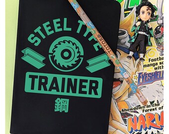 Steel Type Trainer Journal, Cute Lined Notebook, Japanese Video Game Gift For Friend