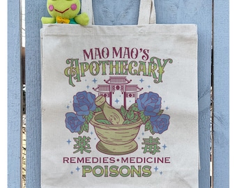 Apothecary Poisons Tote Bag, 14'' Wide Gusseted Shopping Bag, Kawaii Anime Tote Bag