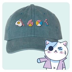 Moving Castle Wizard Pigment Dyed Dad Hat, Anime Ball Cap, Cute Gift for Friend, Anime Movie Embroidered Hat
