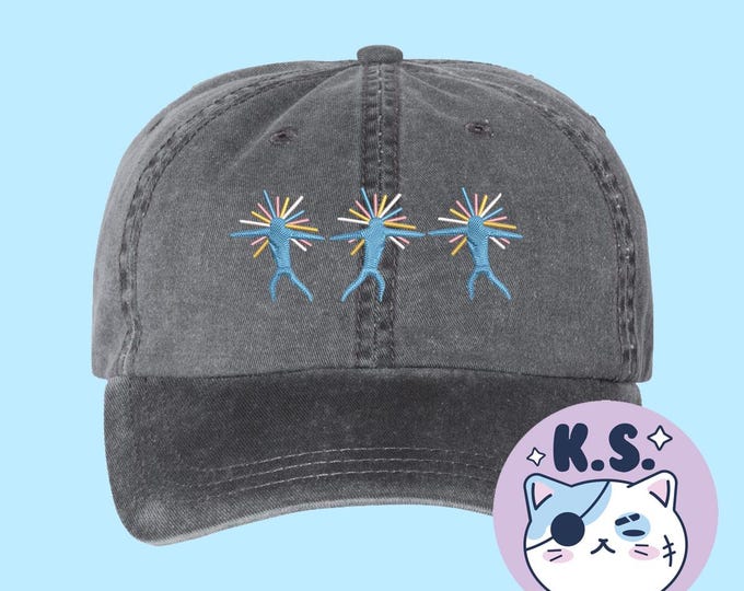 Star Children Pigment Dyed Dad Hat, Anime Ball Cap, Cute Gift for Friend, Anime Movie Embroidered Hat