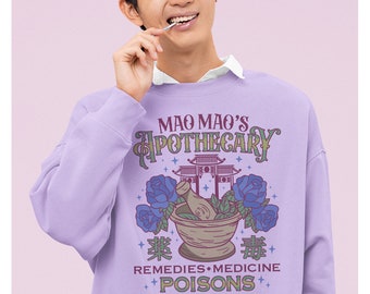 Apothecary Poisons Unisex Comfort Colors Crew Neck, Anime Sweatshirt, Kawaii Crew