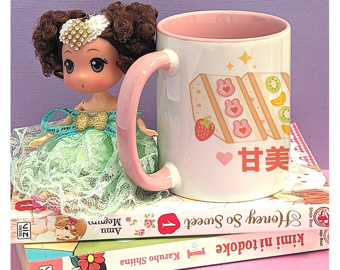 Kawaii Fruit Sandwiches 11 oz Coffee Mug, Kawaii Cute Dessert Coffee Cup Gift